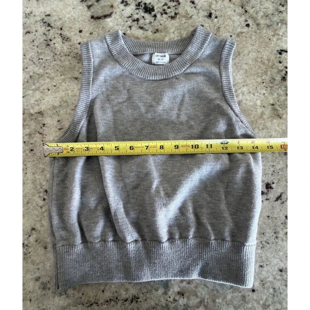 Cotton On‎ M Gray Sleeveless Knit Tank Sweater